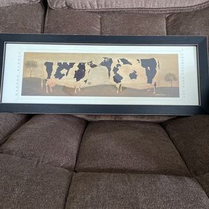 Warren Kimble American Folk Art Bull and Cow print  26x10